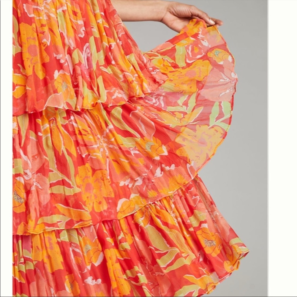 ANTHROPOLOGIE RAVENNA TIERED MIDI DRESS - Picture 4 of 5